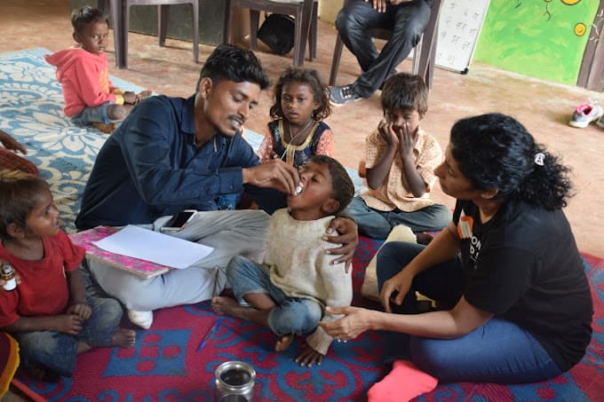 Children learning in a classroom