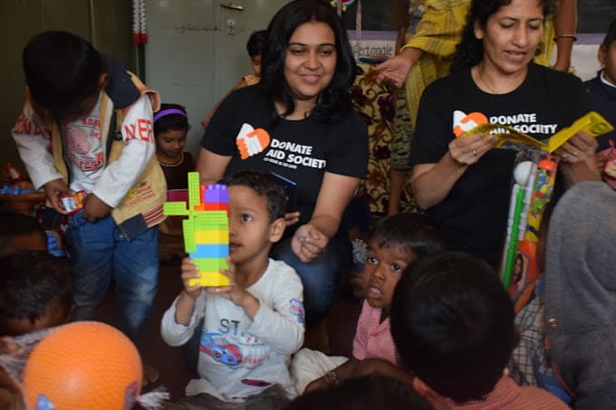 Children participating in a workshop