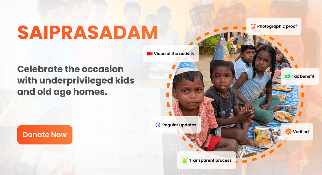 Banner for Celebrate the occasion with underprivileged kids and old age homes.